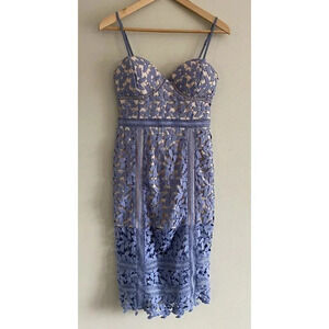 NWT Just Me Dress Sheath Blue Lace Size Small S New